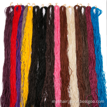10 Piece Small Long Inch Low Temperature  Colorful Pure Color rope Wholesale Straight Braid Hair extensions Crochet Hair